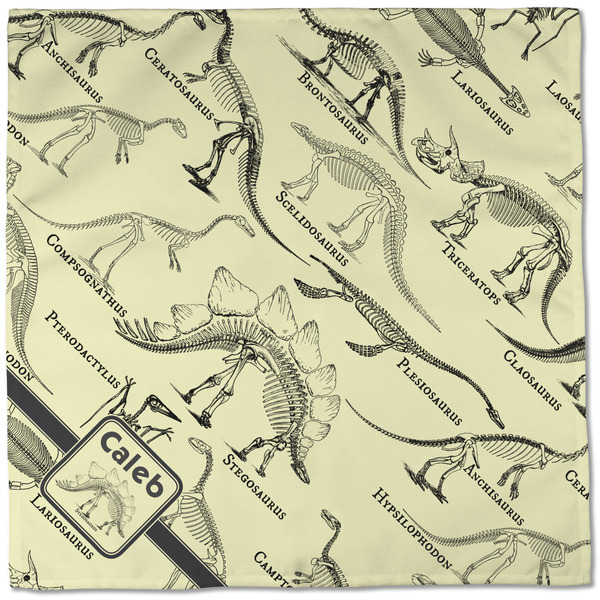 Dinosaur Skeletons Cloth Napkins - Personalized Dinner (Full Open)