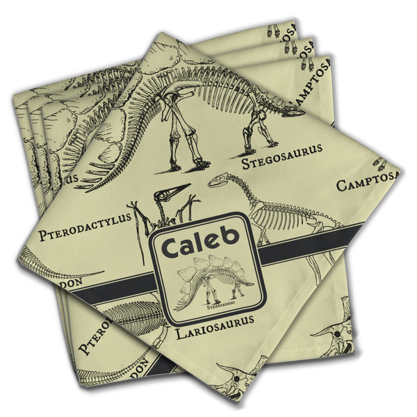 Dinosaur Skeletons Cloth Napkins - Personalized Dinner (PARENT MAIN Set of 4)