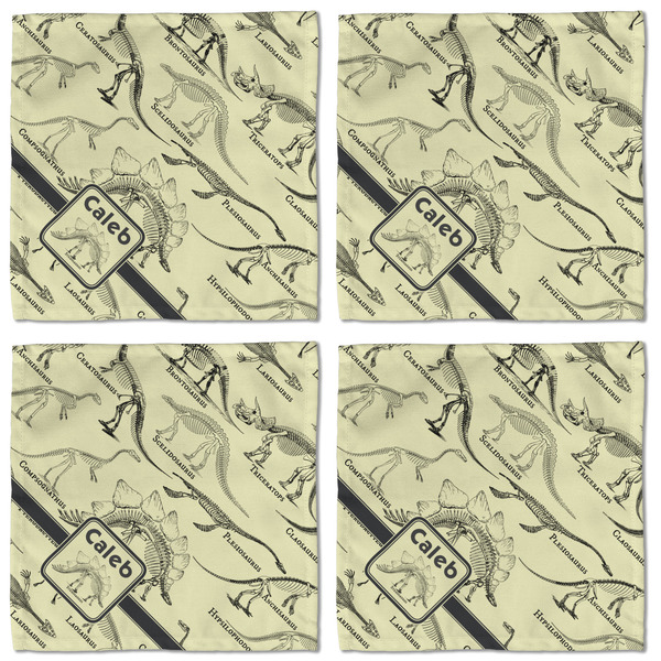 Dinosaur Skeletons Cloth Napkins - Personalized Lunch (APPROVAL) Set of 4