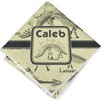 Dinosaur Skeletons Cloth Cocktail Napkin - Single w/ Name or Text