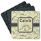 Dinosaur Skeletons Square Rubber Backed Coasters - Set of 4 (Personalized)