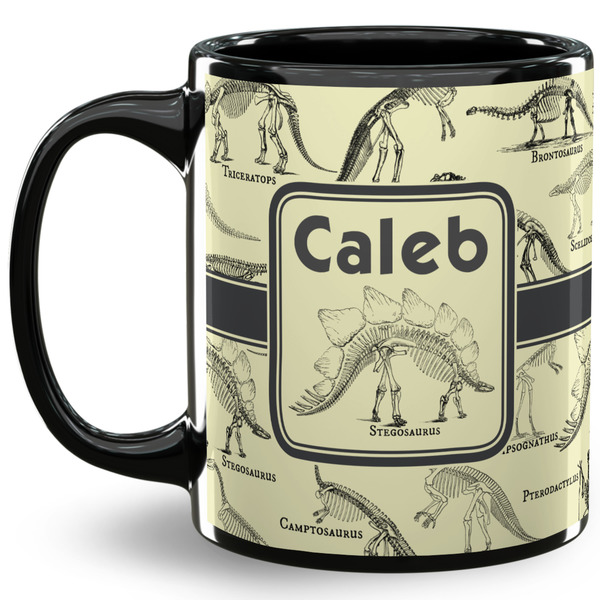 Custom Dinosaur Skeletons 11 Oz Coffee Mug - Black (Personalized)