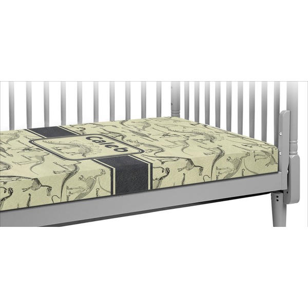 Custom Dinosaur Skeletons Crib Fitted Sheet (Personalized)