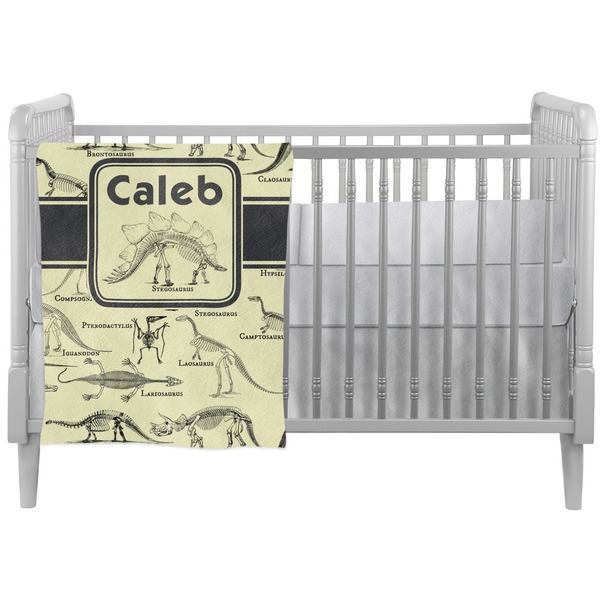 Custom Dinosaur Skeletons Crib Comforter / Quilt (Personalized)