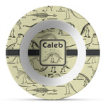 Dinosaur Skeletons Plastic Bowl - Microwave Safe - Composite Polymer (Personalized)