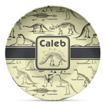 Dinosaur Skeletons Microwave Safe Plastic Plate - Composite Polymer (Personalized)