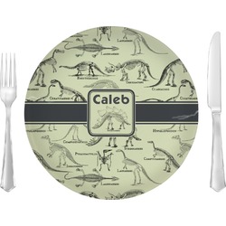 Dinosaur Skeletons 10" Glass Lunch / Dinner Plates - Single or Set (Personalized)