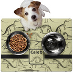 Dinosaur Skeletons Dog Food Mat - Medium w/ Name or Text