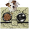 Dinosaur Skeletons Dog Food Mat - Medium w/ Name or Text