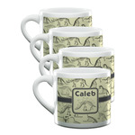 Dinosaur Skeletons Double Shot Espresso Cups - Set of 4 (Personalized)