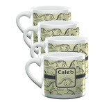 Dinosaur Skeletons Double Shot Espresso Cups - Set of 4 (Personalized)