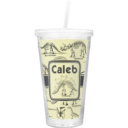 Dinosaur Skeletons Double Wall Tumbler with Straw (Personalized)