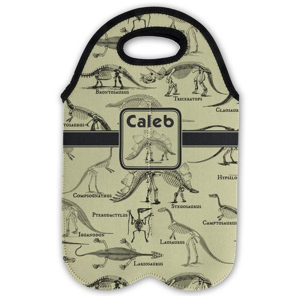 Dinosaur Skeletons Double Wine Tote - Flat (new)