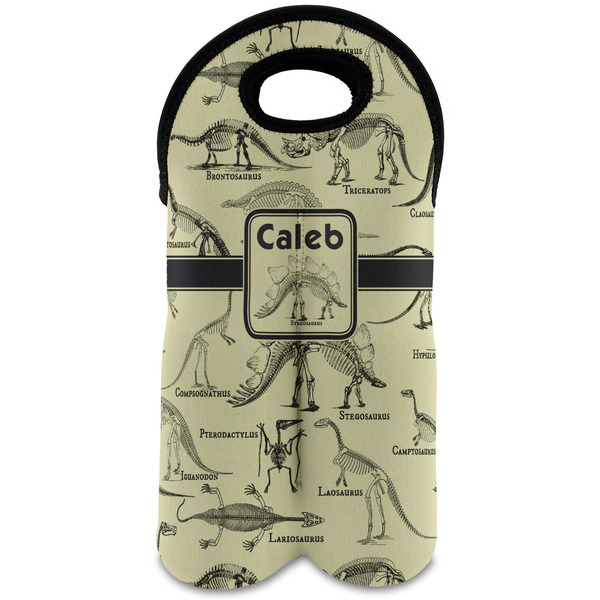 Custom Dinosaur Skeletons Wine Tote Bag (2 Bottles) (Personalized)