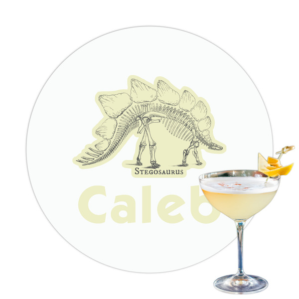 Custom Dinosaur Skeletons Printed Drink Topper - 3.25" (Personalized)