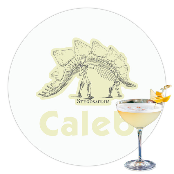 Custom Dinosaur Skeletons Printed Drink Topper - 3.5" (Personalized)