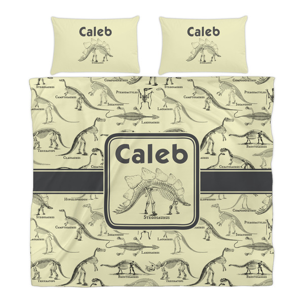 Dinosaur Skeletons Duvet Cover Set - King - Alt Approval