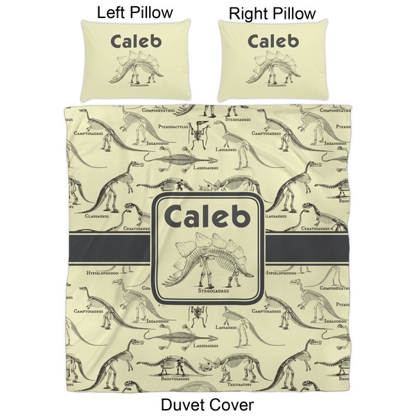 Dinosaur Skeletons Duvet Cover Set - Queen - Approval