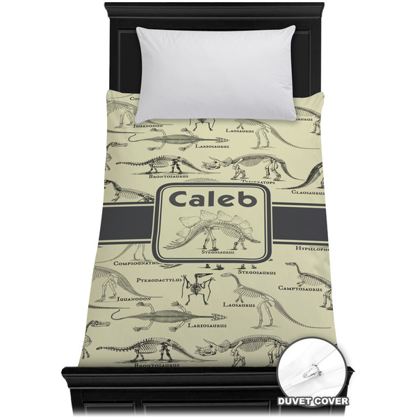 Custom Dinosaur Skeletons Duvet Cover - Twin XL (Personalized)