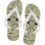 Dinosaur Skeletons Flip Flops - Small (Personalized)