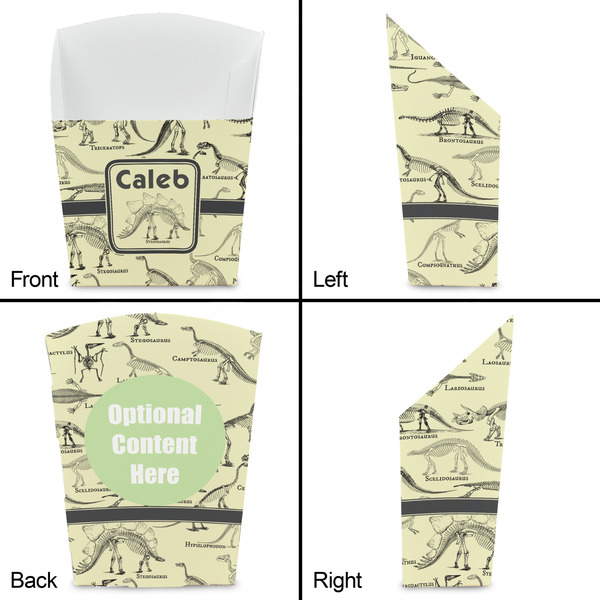 Dinosaur Skeletons French Fry Favor Box - Front & Back View