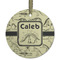 Dinosaur Skeletons Flat Glass Ornament - Round w/ Name or Text