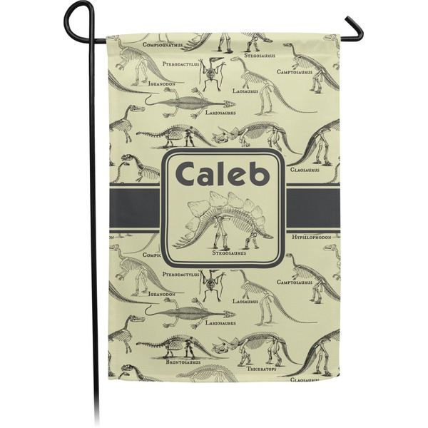 Custom Dinosaur Skeletons Small Garden Flag - Double Sided w/ Name or Text