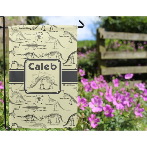 Dinosaur Skeletons Garden Flag - Outside In Flowers