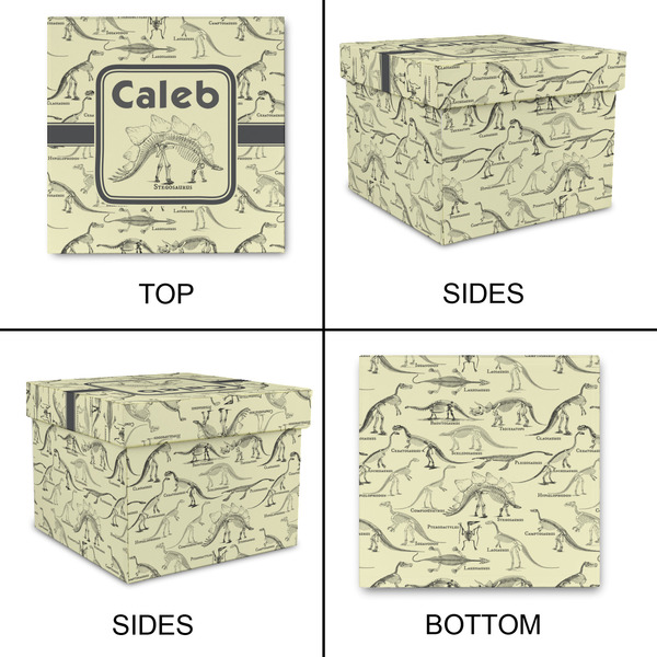 Dinosaur Skeletons Gift Boxes with Lid - Canvas Wrapped - Large - Approval