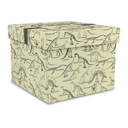 Dinosaur Skeletons Gift Box with Lid - Canvas Wrapped - Large (Personalized)