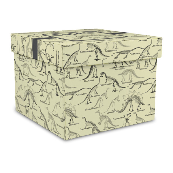 Custom Dinosaur Skeletons Gift Box with Lid - Canvas Wrapped - Large (Personalized)