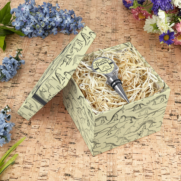 Dinosaur Skeletons Gift Boxes with Lid - Canvas Wrapped - Medium - In Context