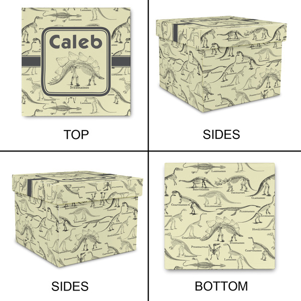 Dinosaur Skeletons Gift Boxes with Lid - Canvas Wrapped - Small - Approval