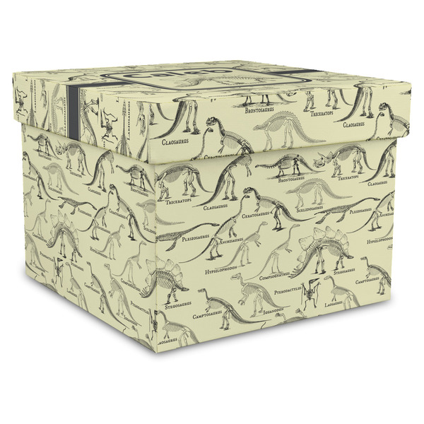 Custom Dinosaur Skeletons Gift Box with Lid - Canvas Wrapped - X-Large (Personalized)