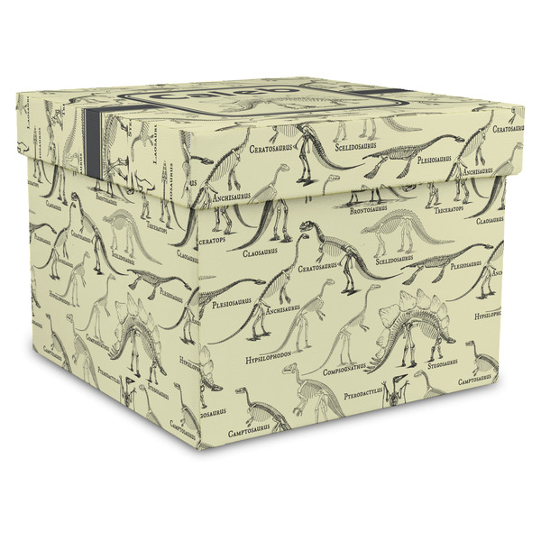 Custom Dinosaur Skeletons Gift Box with Lid - Canvas Wrapped - XX-Large (Personalized)