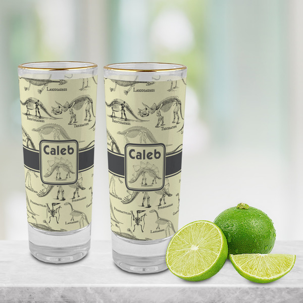 Dinosaur Skeletons Glass Shot Glass - 2 oz - LIFESTYLE