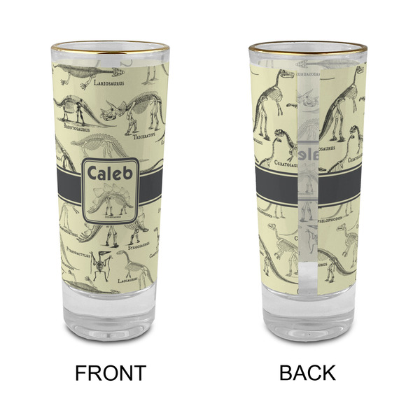 Dinosaur Skeletons Glass Shot Glass - 2 oz - Single - APPROVAL
