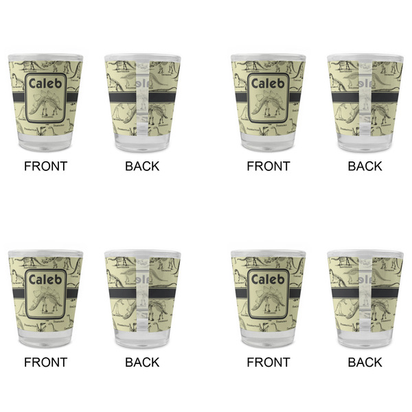 Dinosaur Skeletons Glass Shot Glass - Standard - Set of 4 - APPROVAL