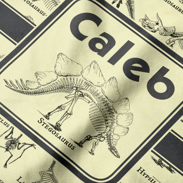 Dinosaur Skeletons Hooded Baby Towel- Detail Close Up