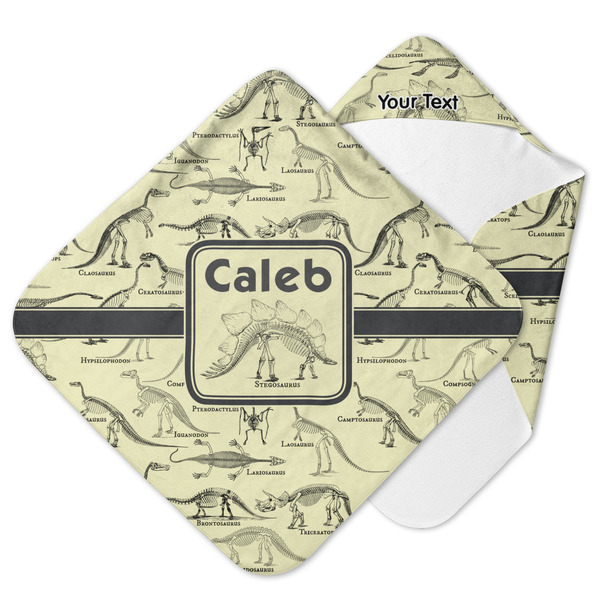 Custom Dinosaur Skeletons Hooded Baby Towel (Personalized)