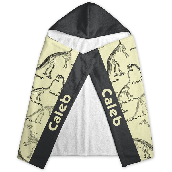 Dinosaur Skeletons Hooded Towel - Folded