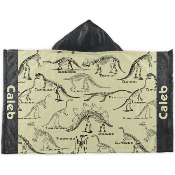 Custom Dinosaur Skeletons Kids Hooded Towel (Personalized)