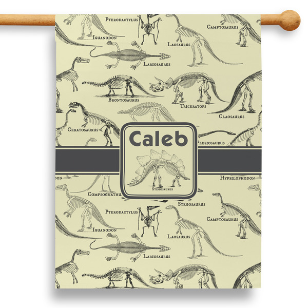 Custom Dinosaur Skeletons 28" House Flag (Personalized)