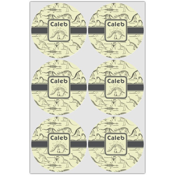 Dinosaur Skeletons Icing Circle - Large - Set of 6