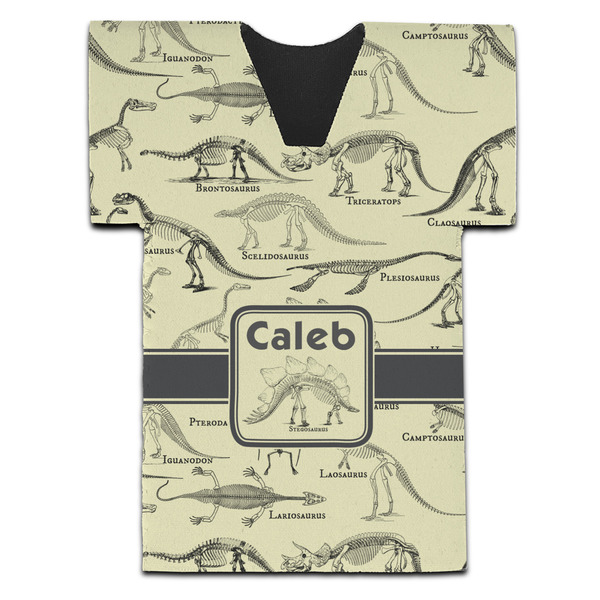 Dinosaur Skeletons Jersey Bottle Cooler - Set of 4 - FRONT (flat)