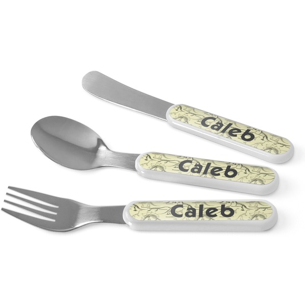 Custom Dinosaur Skeletons Kid's Flatware (Personalized)