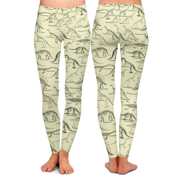 Dinosaur Skeletons Ladies Leggings - Front and Back