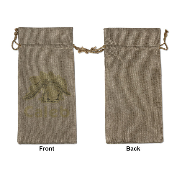 Dinosaur Skeletons Large Burlap Gift Bags - Front Approval