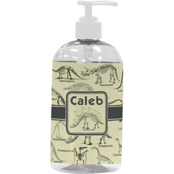 Dinosaur Skeletons Plastic Soap / Lotion Dispenser (16 oz - Large - White) (Personalized)