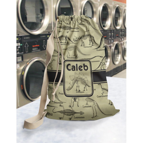 Dinosaur Skeletons Laundry Bag in Laundromat